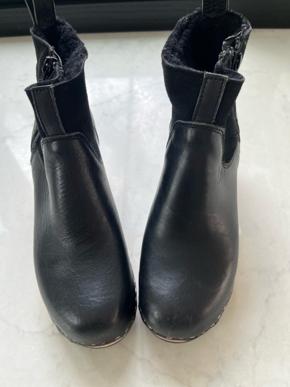 Swedish Hasbeens Zip It Emy Clog Booties sz 37 / 6.5 - Picture 3 of 7